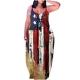 thumbnail image 2 of SMihono Robe Maxi Bohème d'Été pour Femmes Grande Taille Mode Féminine Col Rond Sans Manches Robe Imprimée de Plage, 2 of 7