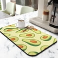 thumbnail image 2 of Fresh Avocado Dish Drying Mat, Cute Green Fruit Lover Pattern Absorbent Kitchen Mat, 2 of 6