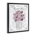thumbnail image 2 of Stupell Industries Shabby Chic Pink Roses Bouquet French Words Fancy Script Background Black Floating Frame Canvas Art, 17 x 21, by Lettered and Lined, 2 of 7