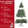 thumbnail image 4 of Fawyn 6 ft Pre-Lit Realistic Green Spruce Artificial Holiday Christmas tree with 850 Tips, 250 Lights, 29 Pine Cones, 29 Berries, Metal Base, Xmas Holiday Seasonal, 4 of 7