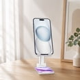 thumbnail image 5 of WIRESTER White Foldable Phone Stand for Desk, Adjustable Portable Cell Phone Holder for iPhone 17, 16, 15, 14 and Android Smartphones - Purple Fuchsia Marble, 5 of 6