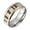 Silver, variant on Men's Women's Stainless Steel High Polished Wood Inlay Ring Striped Wedding Band Black Size 12