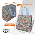 thumbnail image 3 of Pioneer Flower Floral Print Pattern Insulated Lunch Bag for Women & Adults,Large Portable Soft Cooler Lunch Bag,Thermal Food Storage Tote with Pearl Cotton,8.66L,8.75x5.75x9.5 Inch, 3 of 6