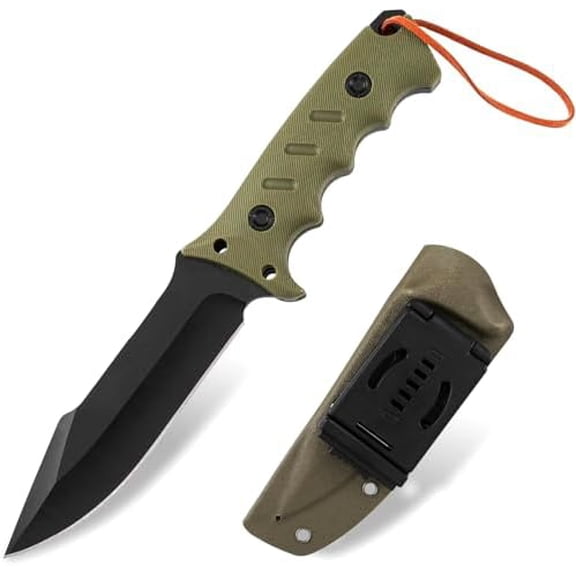 Survival Hunting Knife with Sheath, Stainless Steel Survival Hunting Bushcraft Full Non-Slip Handle Knife11-inch Fixed Blade Tactical Knife for Camping, Outdoor, Bushcraft$$Other