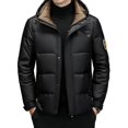 thumbnail image 4 of Chaqueta corta con capucha y plumón, chaquetas ligeras y acolchadas, ropa de invierno de diseñador con relleno de plumón de pato para hombre, abrigo acolchado para el frío para hombre, 4 of 5