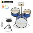 thumbnail image 5 of Danolapsi Drum Set for Beginners, 3-Piece Drums Set, Drum Sets with Bass Drum, 8" Suspended Cymbal, Stool, Drumsticks, Pedal, 5 of 7