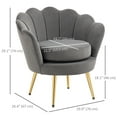 thumbnail image 3 of HOMCOM Modern Accent Chair Velvet Fabric Leisure Club Chair with Gold Legs, 3 of 10