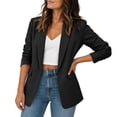 thumbnail image 2 of GUACER Blazers for Women 3/4 Sleeve Casual Open-Front Relaxed Fit Business Suit Coat with Pockets, 2 of 9