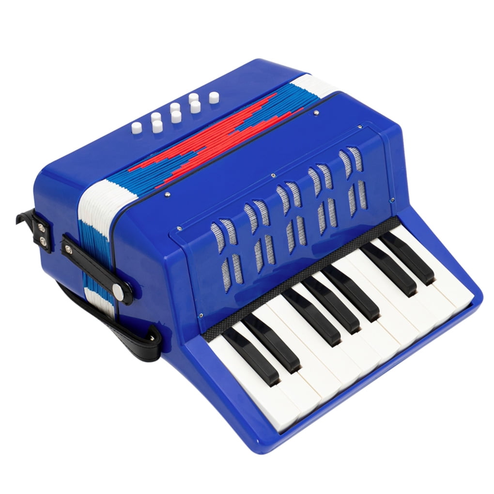 Deep Blue Accordion include Adjustable Shoulder Strap for Students Beginners Eujgoov 17 Key 8 Bass Button Accordion 