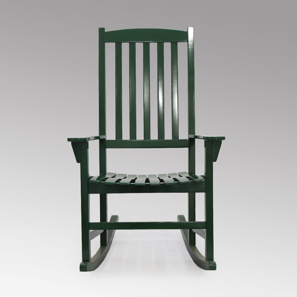 Monstay Solid Wood Outdoor Rocking Chair, Hunter Green