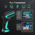 Barcode Scanner Wireless 2D QR with Stand Pro Version Battery Level