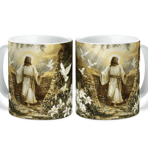 Lotusprinthandmade Christian Jesus Faith And Hope White Ceramic Mug (11oz)