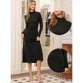 thumbnail image 2 of DARING DIVA Sweater Turtleneck Long Sleeve Ribbed Knit Maxi Dress XS Black, 2 of 6