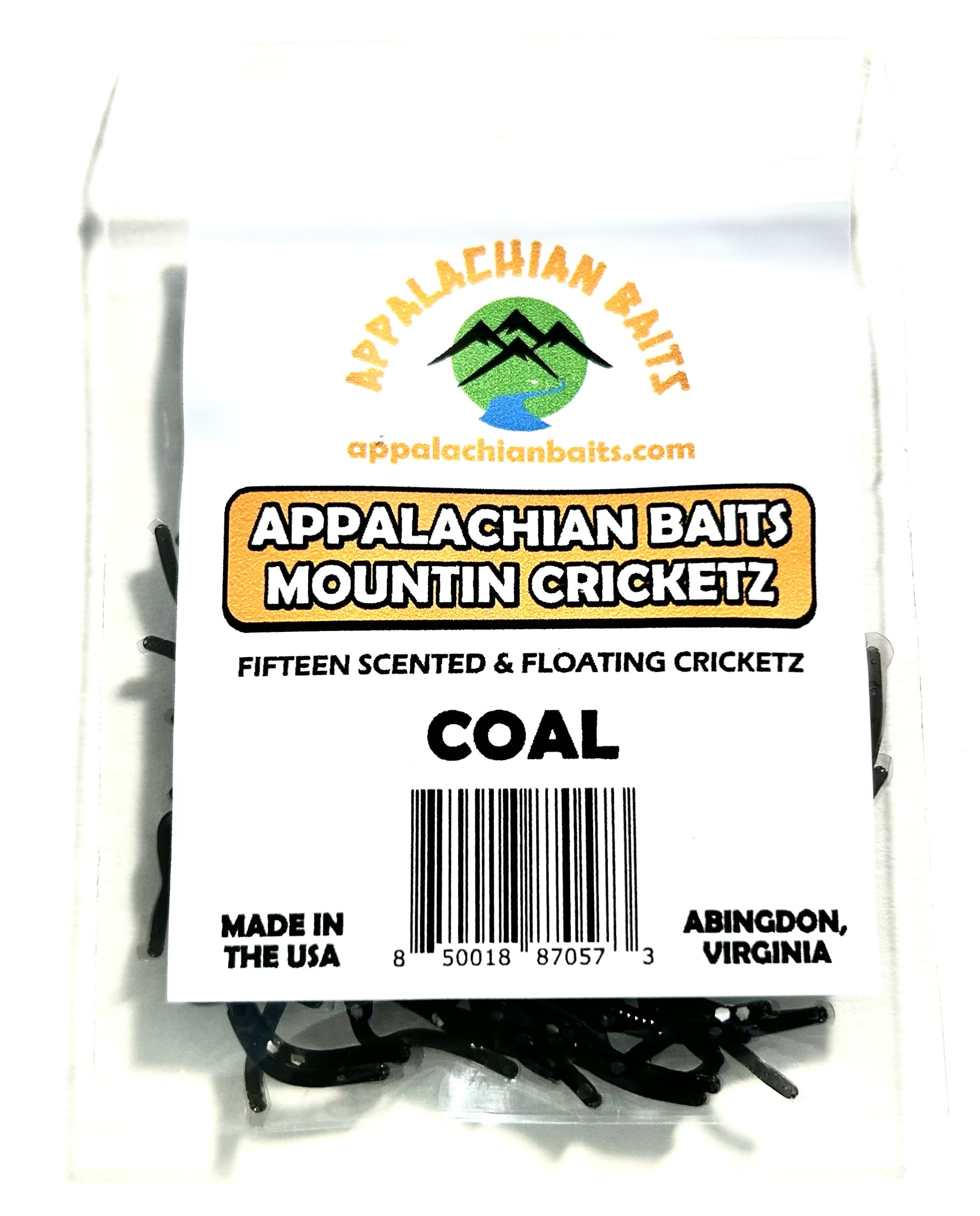Appalachian Baits Mountin Cricketz Coal 1 3/4" Soft, Floating, Fishing