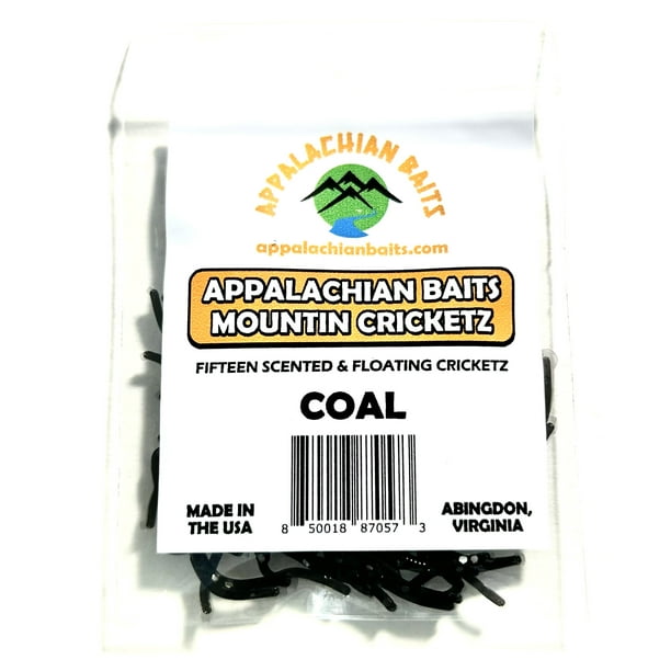 Appalachian Baits Mountin Cricketz Coal 1 3/4" Soft, Floating, Fishing