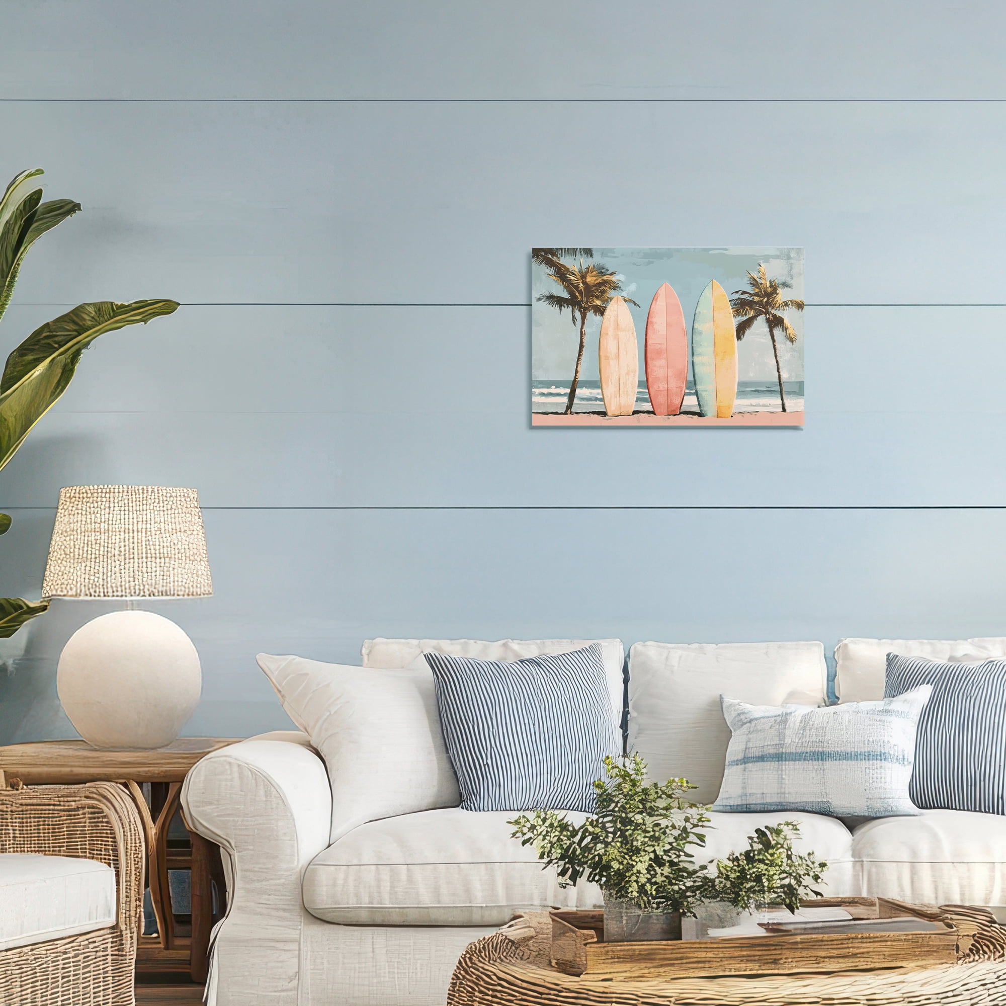 Stupell Industries Paradise Surfboard Trio Canvas Wall Art, design by Petal Prints Design