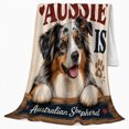 thumbnail image 2 of Dog Portrait Colorful Pet Artwork Playful Graphic Style Dog Lovers Colorful Pet Portrait Warm Flannel Blanket, Pet Adoption Gift for Living Room and Bedroom Home Decor, 2 of 9