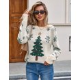 thumbnail image 4 of Cogild Christmas Sweaters for Women, Christmas Tree and Snowflake Knit Sweater, Crew Neck Long Sleeve Holiday Sweater, 4 of 9