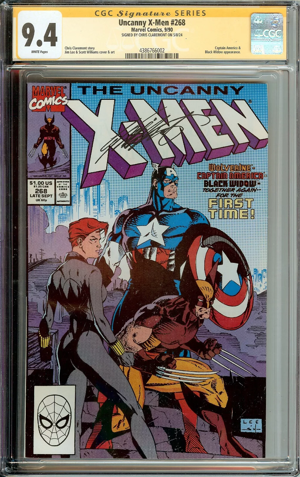 Uncanny X-Men #268 Signed Chris Claremont CGC 9.4