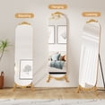 thumbnail image 7 of HLR 61.5"x 20" Full Length Mirror Arched Standing Floor Mirror Full Body Mirror, Gold, 7 of 7
