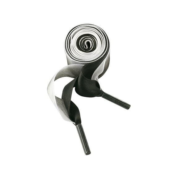 INSPIRE CHIC Satin Ribbon Shoelaces Double Layered Flat Snow Yarn Shoe Laces 1 Pair Gradient Black 160cm/62.99"