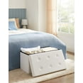 "SONGMICS 30"" White Storage Ottoman Bench, Foldable Footrest, Bedroom