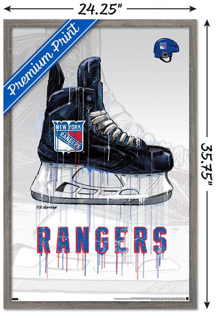 NHL New York Rangers - Drip Skate 21 Wall Poster, 22.375" x 34", Framed