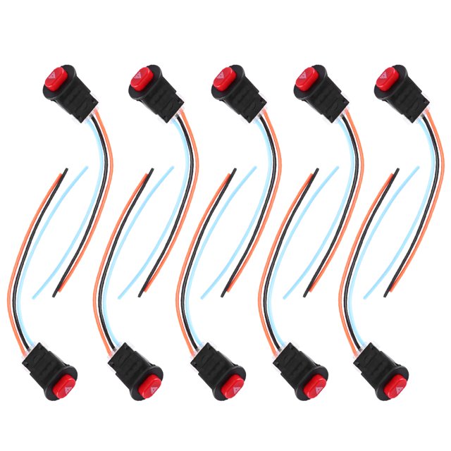 Acouto 10pcs Motocicleta LED Doble Flash Intermitente intermitente Lámpara de advertencia Botón de interruptor Ecomeon no