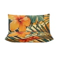 thumbnail image 3 of 3 Pcs Soft Bedding Set, Includes 1 Duvet Cover with Zipper And 2 Pillow,Shams Hawaiian Hibiscus Garden Orange Flowers Twin(86"x70"), 3 of 8