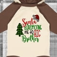 thumbnail image 4 of Inktastic Santa is Promoting Me to Big Brother Green Plaid Tree Boys Long Sleeve Baby Bodysuit, 4 of 5