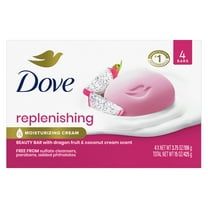 Dove Bar Soap Deep Nourishment Dragonfruit for Women Calm Replenished Skin, 15 oz 4 Count