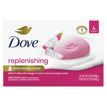 Dove Bar Soap Deep Nourishment Dragonfruit for Women Calm Replenished Skin, 15 oz 4 Count