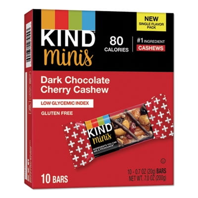 KIND Minis Dark Chocolate Cherry Cashew 0.7 oz 10/Pack (27962)