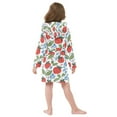 thumbnail image 4 of FORMRS Niños Bathrobe Unisex Hooded Robe Soft Plush Pajamas Sleepwear, Size 7-9T, Vibrant Strawberries, 4 of 7