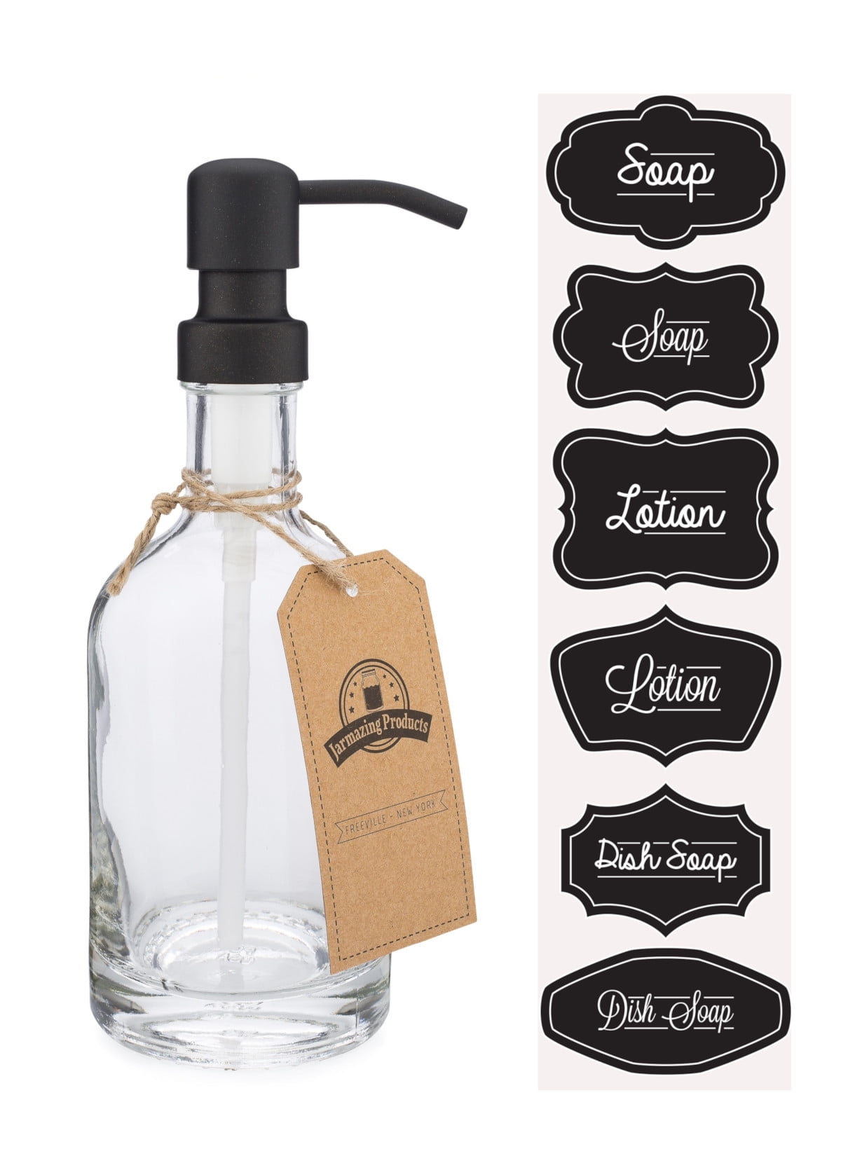 Farmhouse Mason Jar Soap Dispenser - Oil-Rubbed Bronze, Includes 16oz Ball Jar, Stainless Steel Pump