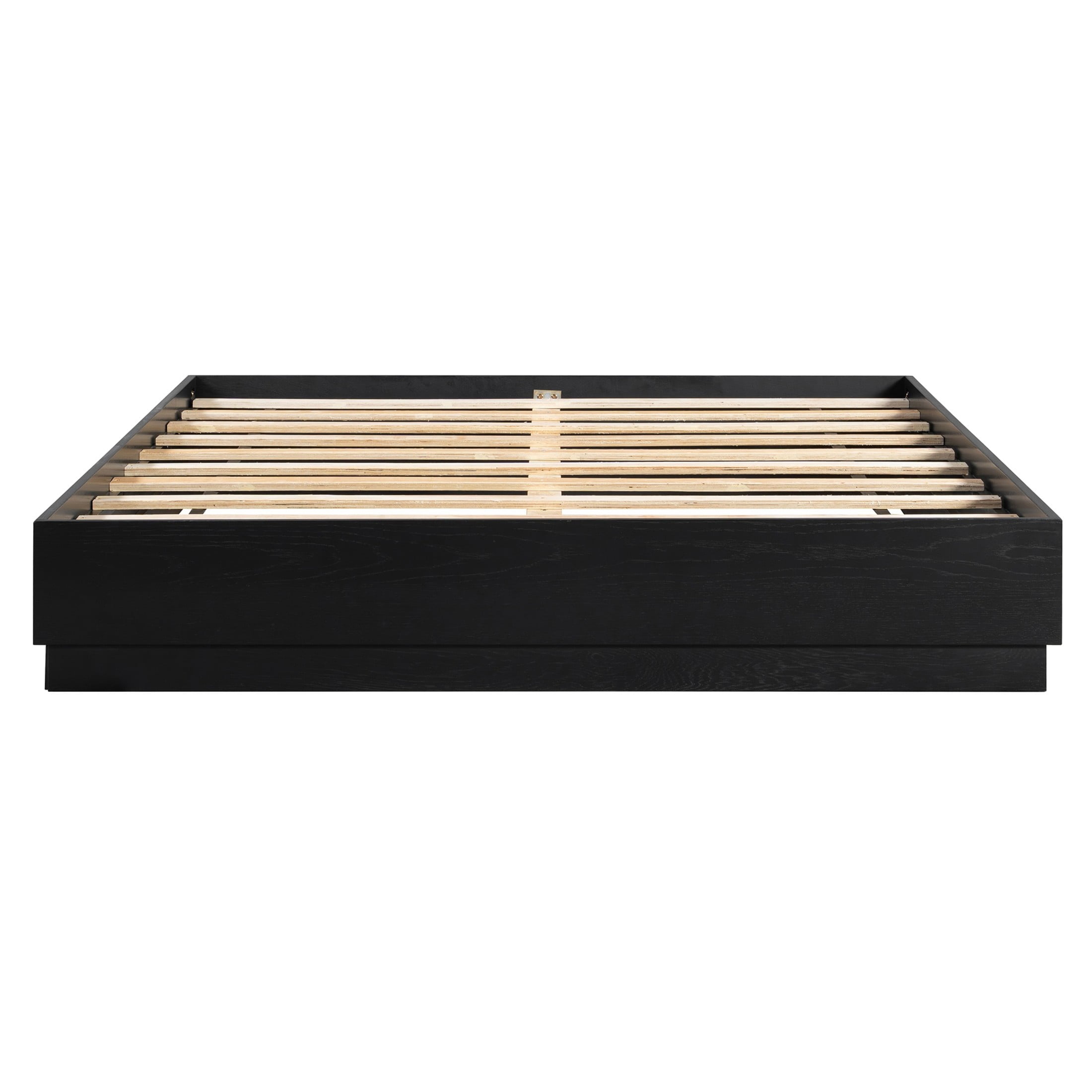 Christopher Knight Home Queen Platform Bed Frame with Wood Slat Support, Low Profile Design, Black