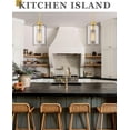 thumbnail image 3 of Brass Pendant Lights Kitchen Island 2 Pack, Farmhouse Gold Pendant Lighting with Clear Glass Shade, Mini Hanging Light Fixture for Kitchen Sink Dining, AD-22281-1P2-GD-C, 3 of 14