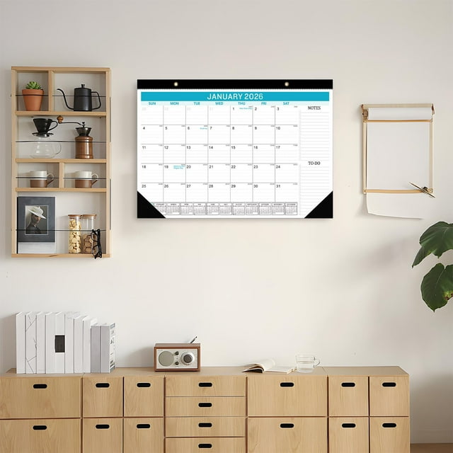 2025 Calendario de escritorio en inglés Calendario de escritorio de cuenta regresiva de 18 meses Calendario de pared Planificador grande de 40x30,5 cm para oficina en casa Vacaciones escolares
