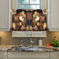 thumbnail image 2 of Yayeee Kitchen Curtains Tier Pair Light Filtering 27"x36" Rod Pocket Short Cafe Window Panel, Gold Flower, 2 of 7