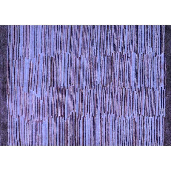 Ahgly Company Indoor Rectangle Abstract Blue Modern Area Rugs, 3' x 5'