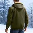 thumbnail image 4 of Hoodies For Men Fuzzy Sherpa Lined Pullover Hoodie Full Zip Up Winter Thermal Hooded Sweatshirt With Zipper Pockets, 4 of 9