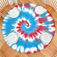 thumbnail image 2 of Colorful Tie Dye Mandala Pattern Round Fitted Tablecloth with Elastic Edge,Dining Table Cover Waterproof,Outdoor Round Tablecloth for Camping,Dining,Indoor and Outdoor, 2 of 7