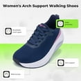 thumbnail image 2 of NRNHI Women's Wide Toe Box Shoes Arch Support Walking Shoes for Plantar Fasciitis Wide Width Orthotic Tennis Sneakers RoseBlue Size 8.5, 2 of 6