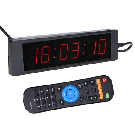 

Wall Clock US Plug 100-240V Widely Applicable Clock Timer 12H/24H Display With Remote Control For Bedroom For Training Ground For Study Room