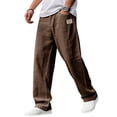 thumbnail image 2 of Pants Breathable Straight-Leg Trousers for Men Linen Pants Summer Beach Casual Palazzo Pants, 5XL, 2 of 4