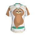 thumbnail image 2 of Uemuo Cute Sloth In Yoga Pose Tree Printed Women's Classic V-Neck T-Shirt - Soft, Breathable, Moisture-Wicking, Perfect for Casual, Office, Travel, and Everyday Wear-Small, 2 of 5