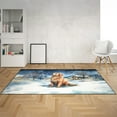 thumbnail image 2 of Hello Winter Golden Retriever Welcome Snowy Night Watercolor Vintage Indoor Rug Goldens Dog Lover Gifts Idea Carpet Living Bed Room Sofa Home Decor - 01011, 2 of 5