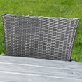 thumbnail image 2 of Belize Outdoor 7 Piece Wicker Dining Set with Oak Finish Light Weight Concrete Dining Table and Cushions,Silver,Grey, 2 of 8