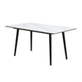 thumbnail image 3 of Aikya 60 Inch Dining Table-White Sintered Stone-Tapered Metal Legs, 3 of 6