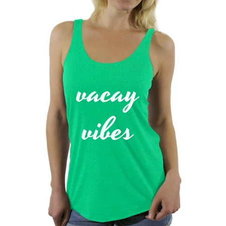 Awkward Styles Vacay Vibes Racerback Tank Top Summer Vacation Racerback Top Funny Summer Outfit Beach Party Gifts for Her Sunny Tank Top Summer Workout Clothes Vacation Shirts for Women Vacay (Best Workout Tops For Women)